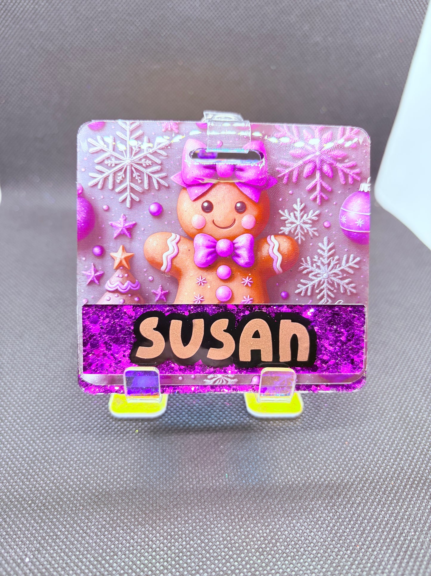 Purple Gingerbread Badge Buddy