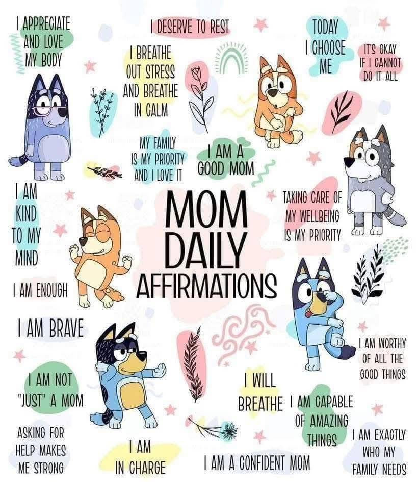 20 oz Skinny Tumbler - Bluey Mom Affirmations