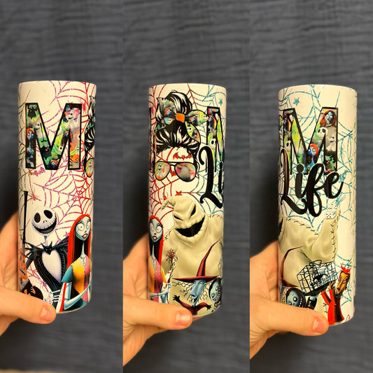 Sally And Jack Skellington Mom Edition / 20oz Stainless Steel Tumbler / Sublimation Tumbler / Halloween / Horror / Gift For Her / Tumbler With Straw