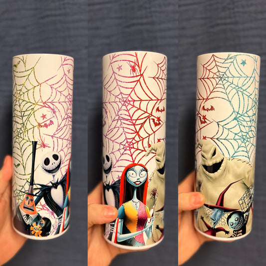 Sally And Jack Skellington / 20oz Stainless Steel Tumbler / Sublimation Tumbler / Halloween / Horror / Gift For Her / Tumbler With Straw