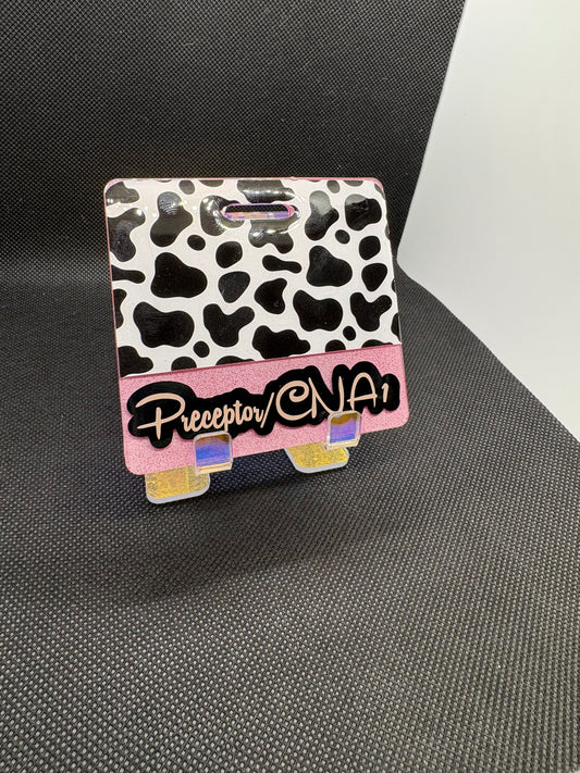 Cow Print Badge Buddy