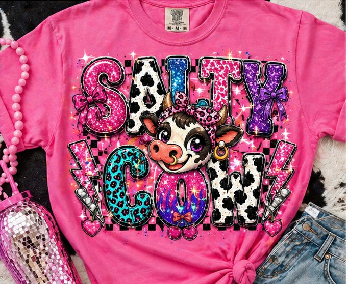 Salty Cow Glitter Pop Tee