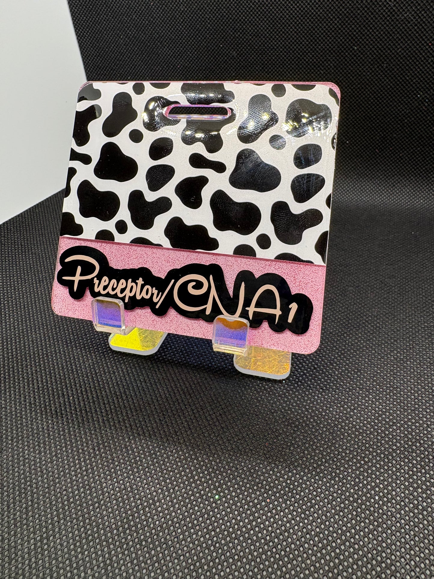 Cow Print Badge Buddy