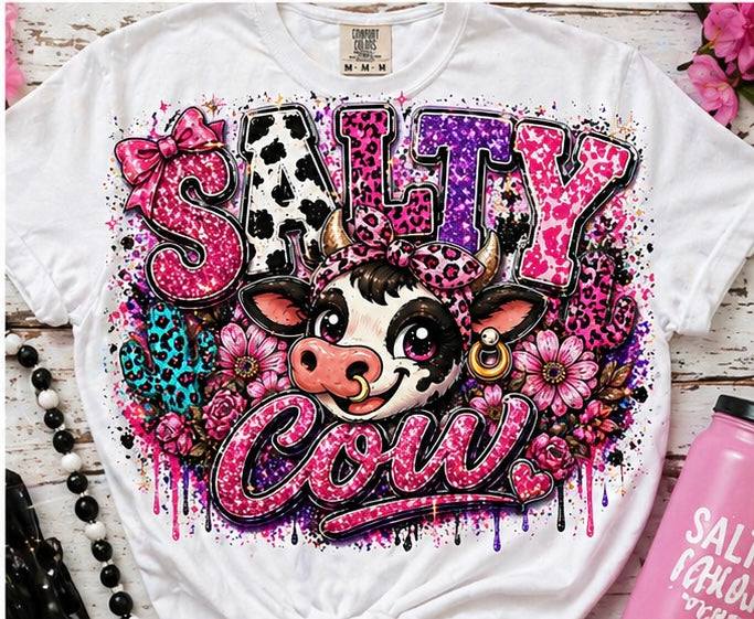 Sassy Salty Cow Drip Tee