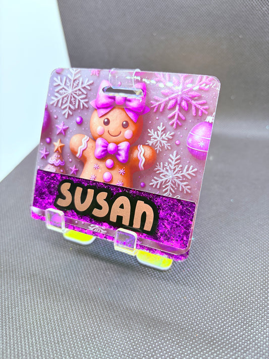 Purple Gingerbread Badge Buddy