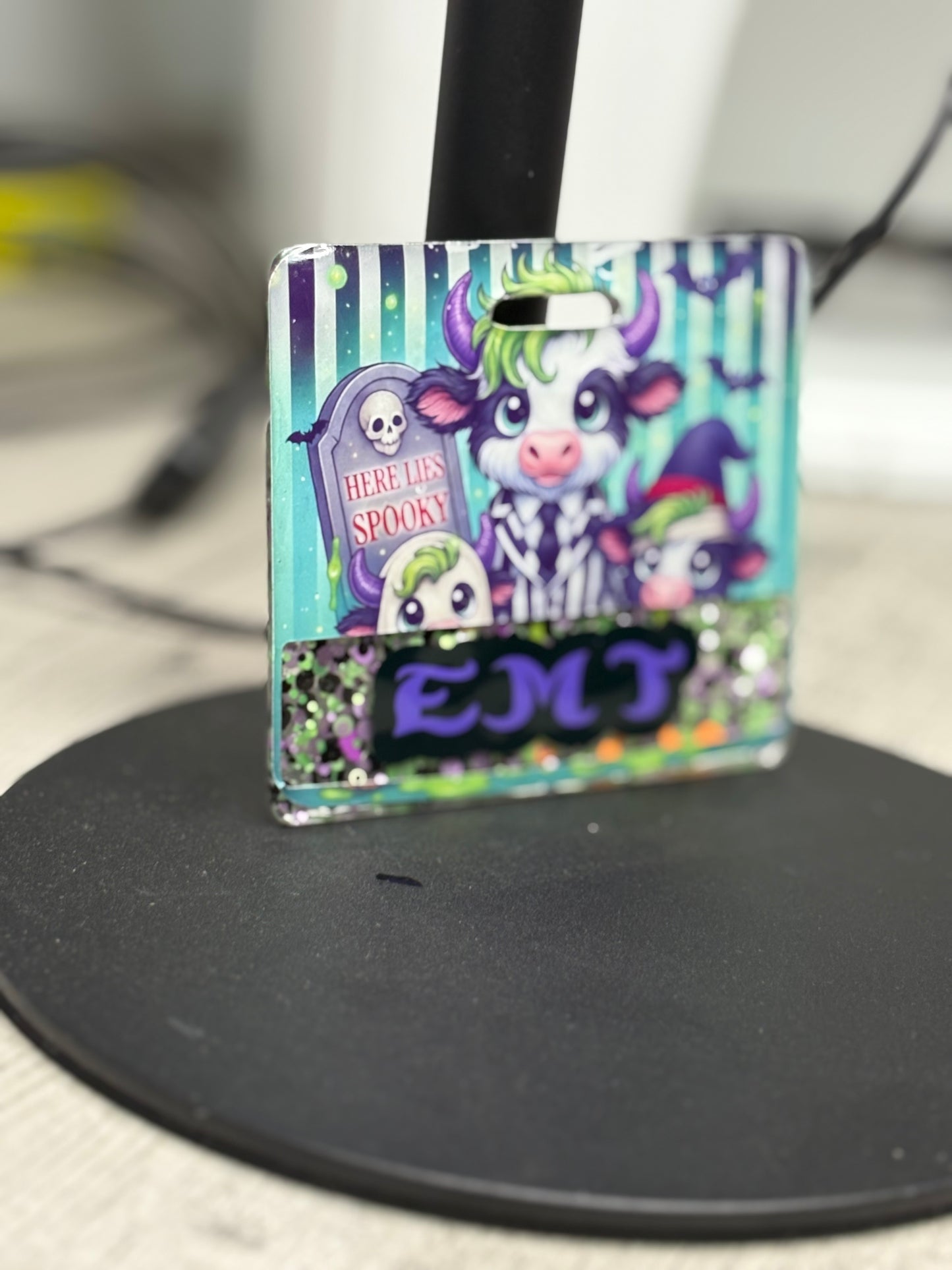 Beetlejuice Highland Cow Badge Buddy