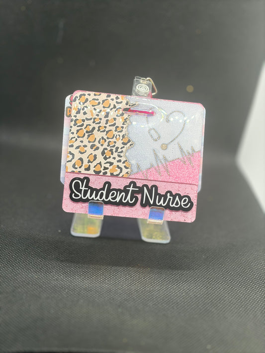 Cheetah Stethoscope Badge Buddy