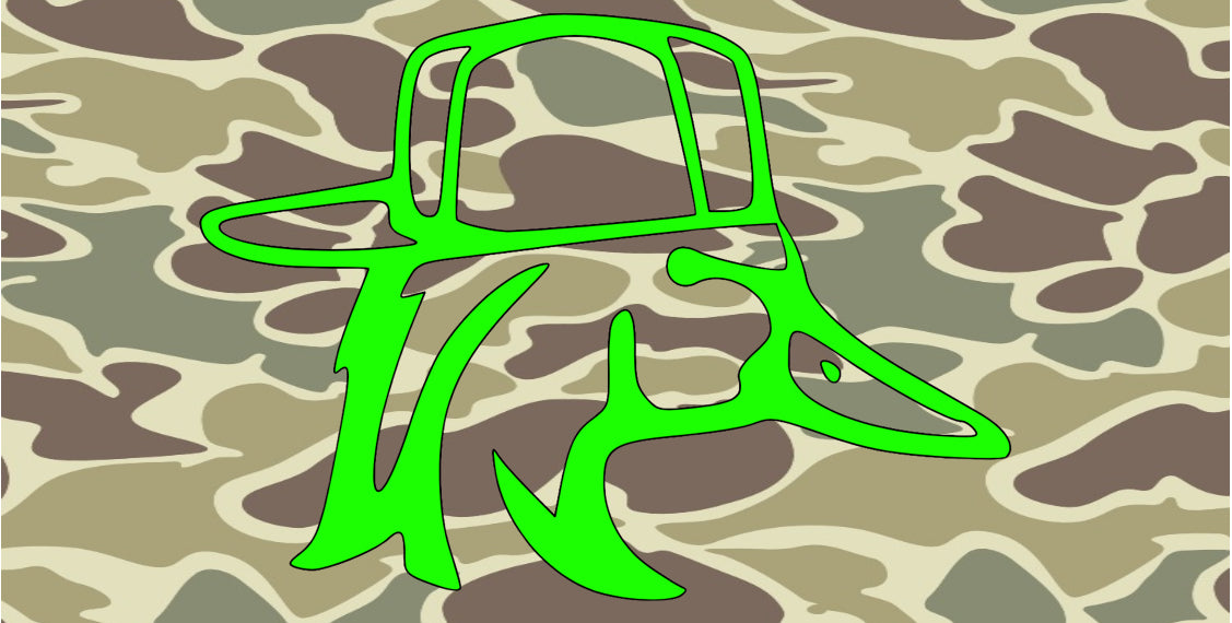 Duck Tag // Duck License Plate // Backwards Hat Duck // Old School Camo // Truck Tags